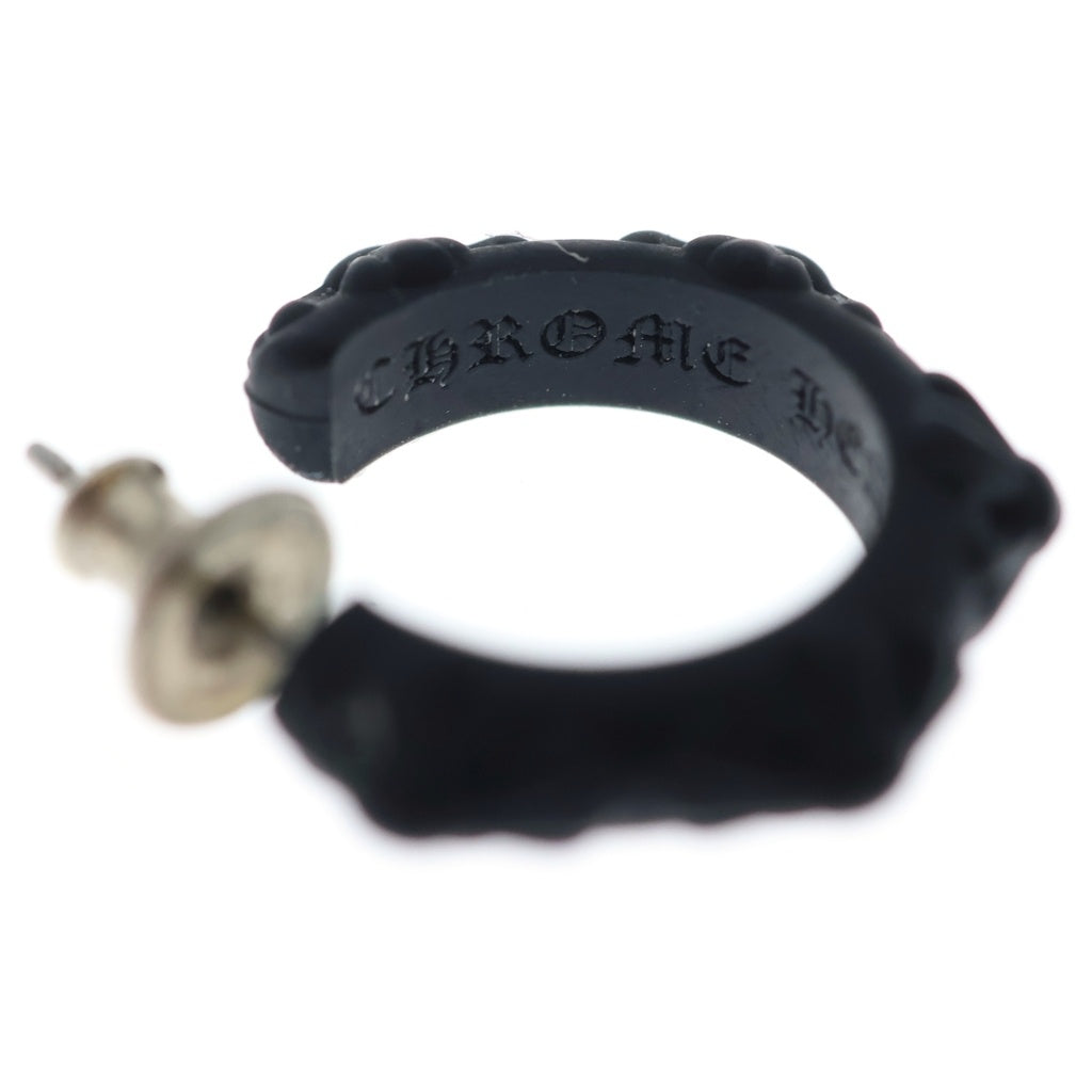 CHROME HEARTS(クロムハーツ) RUBBER HOOP CROSS SML クロスバンドフープ シリコンピアス ブラック