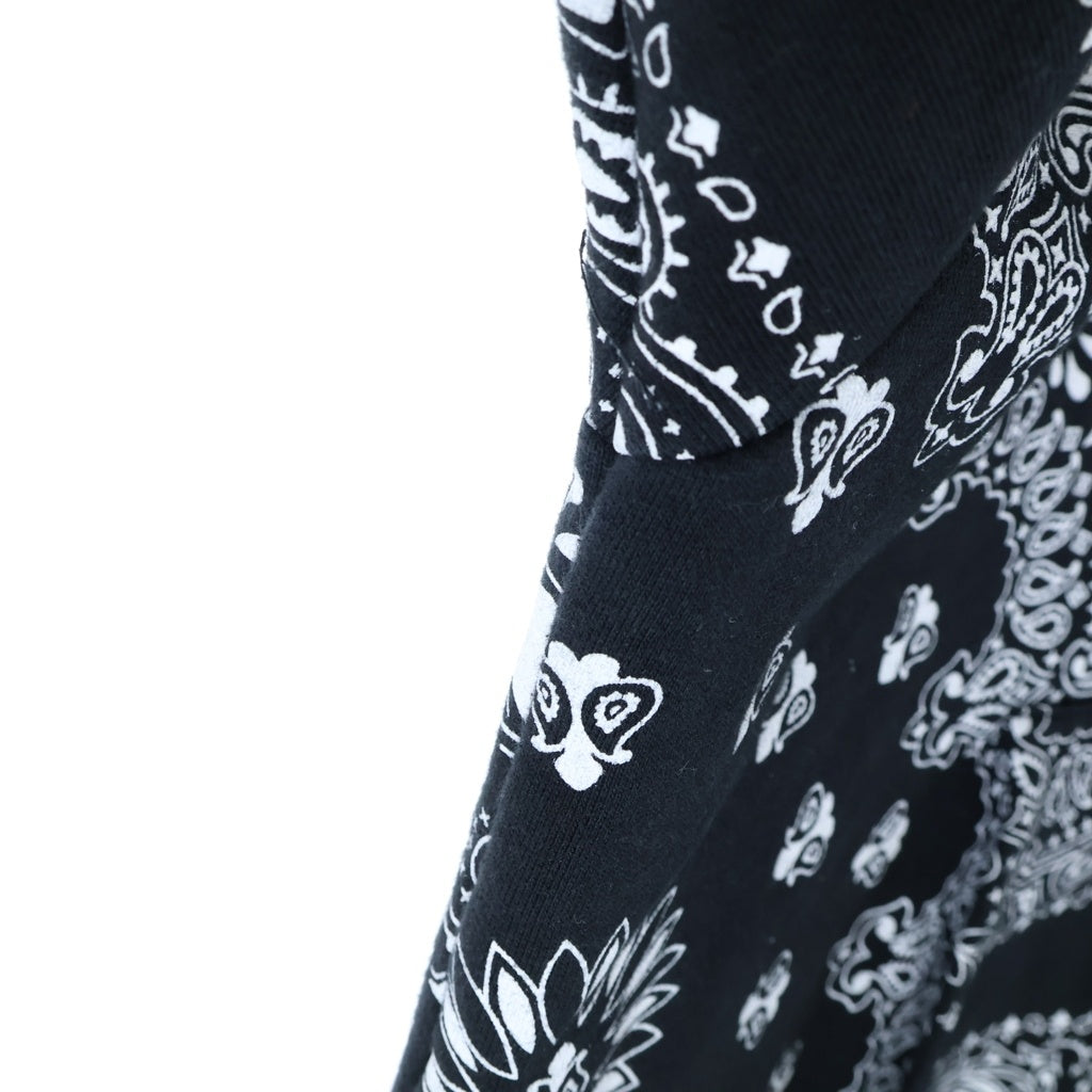 FR2(エフアールツー) PAISLEY HOODIE カンガルーポケット ペイズリー総柄 プルオーバースウェットパーカー ブラック FRC1172