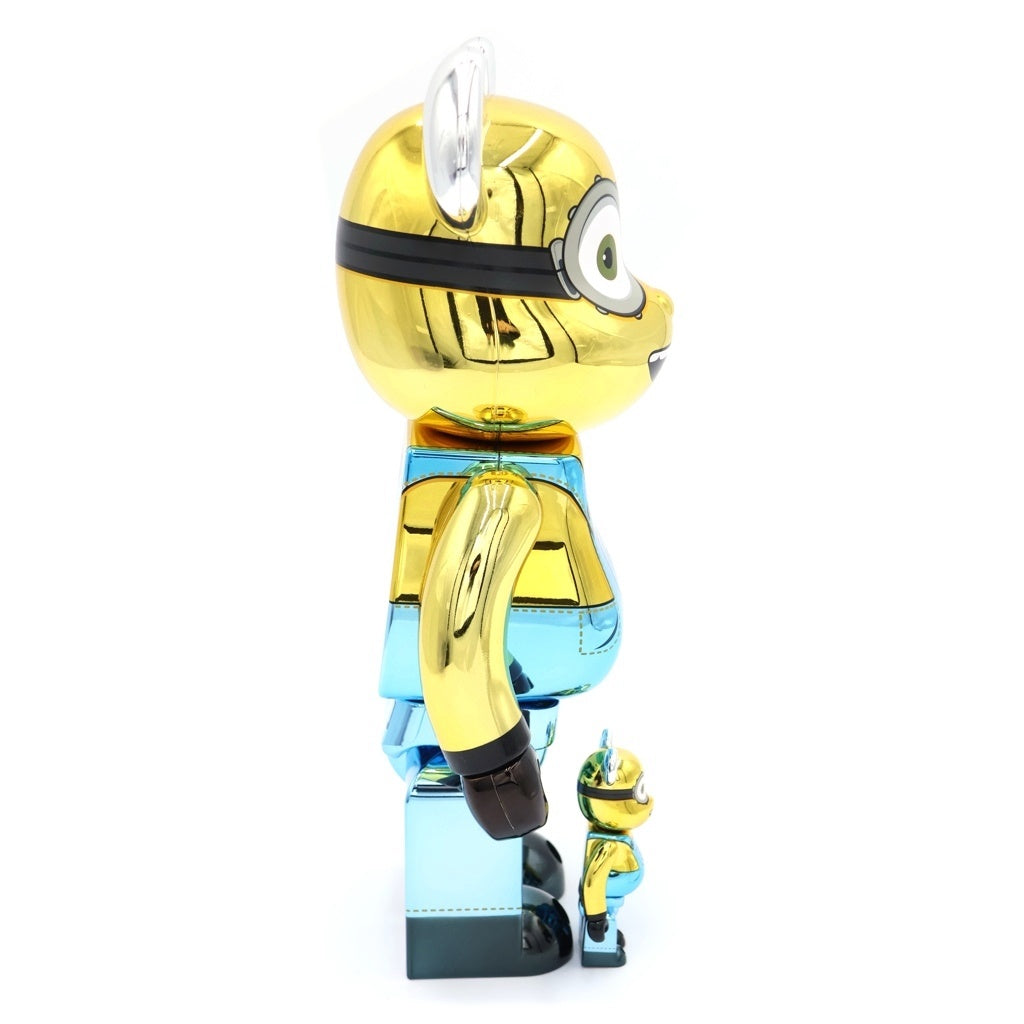 BE@RBRICK(ベアブリック) MEDICOM TOY KEVIN Chrome Ver. ミニオン BOB 100%/400%