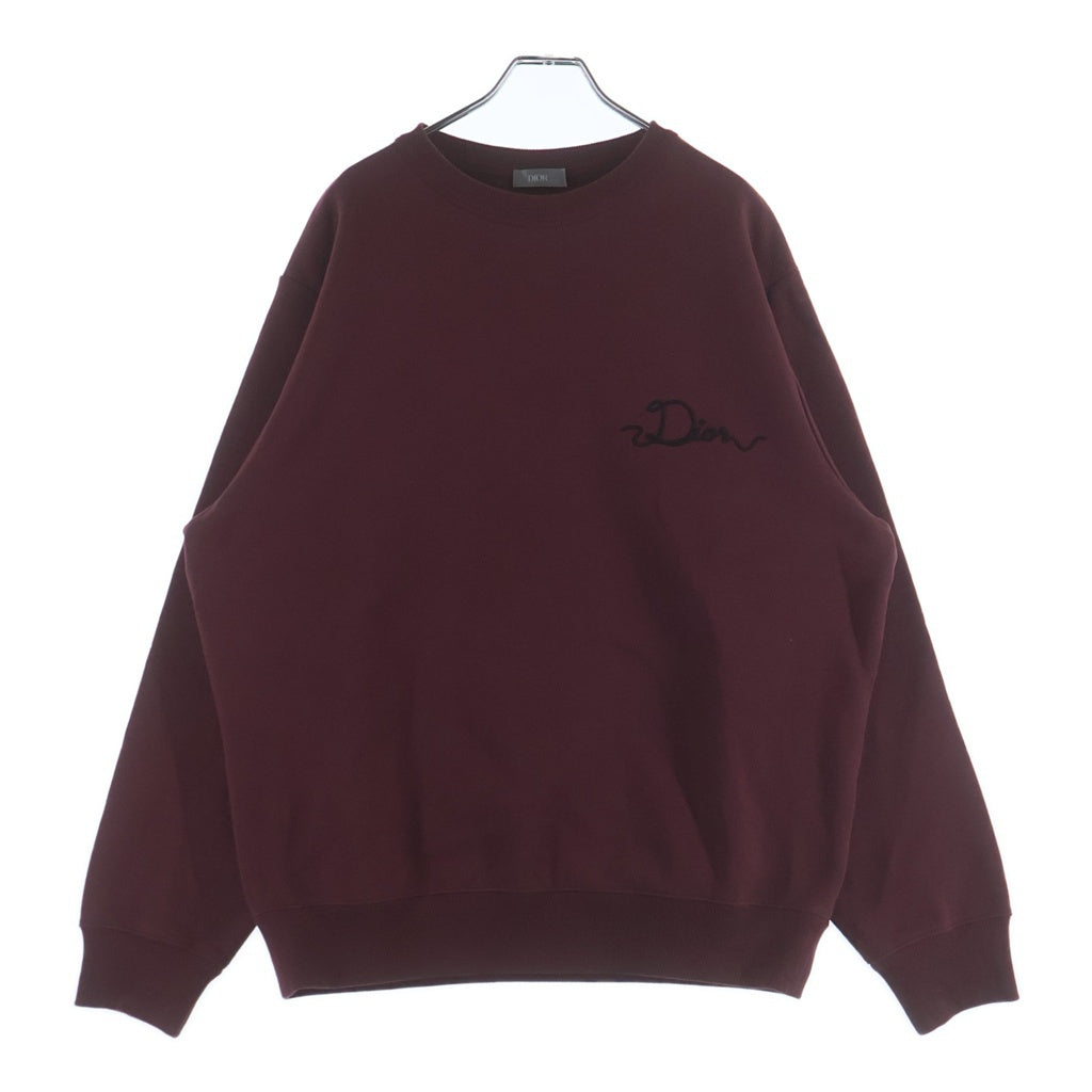 DIOR(ディオール) 26SS Ribbon Sweatshirt リボングラフィックロゴ トレーナー クルーネックスウェット バーガンディー 613J694B0531