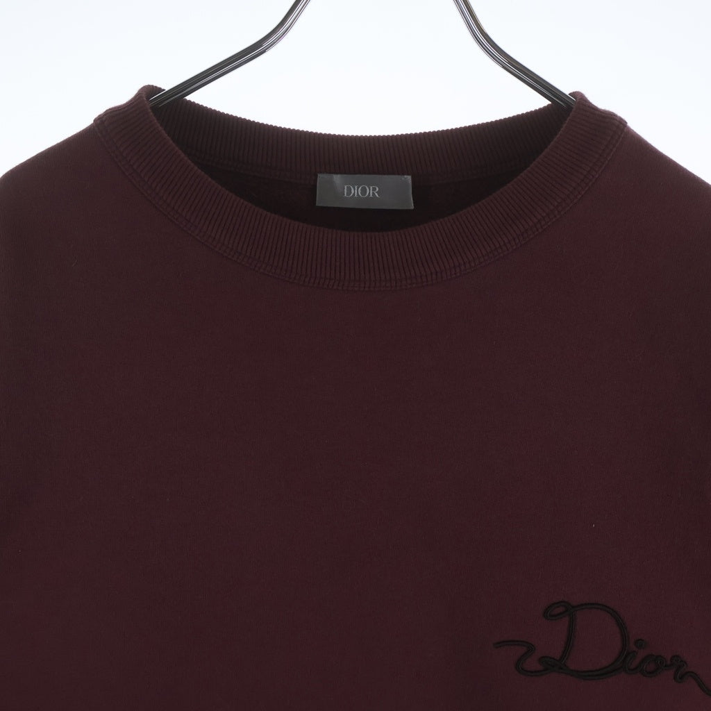DIOR(ディオール) 26SS Ribbon Sweatshirt リボングラフィックロゴ トレーナー クルーネックスウェット バーガンディー 613J694B0531