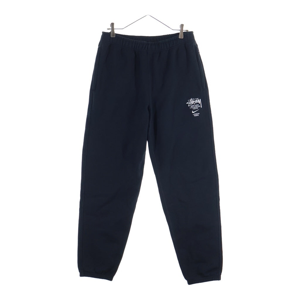 NIKE(ナイキ) 21SS ×STUSSY ステューシー ロゴプリント スウェットパンツ ブラック DC4227-010