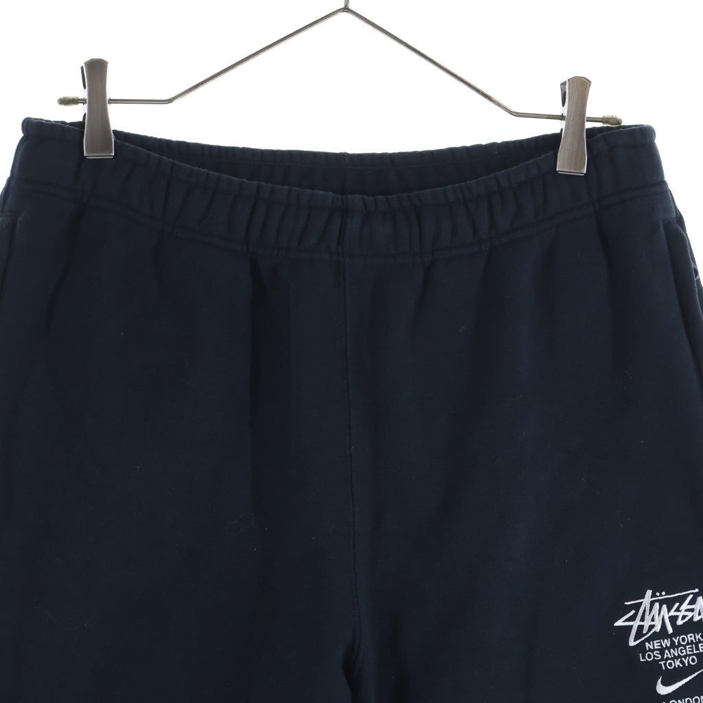 NIKE(ナイキ) 21SS ×STUSSY ステューシー ロゴプリント スウェットパンツ ブラック DC4227-010