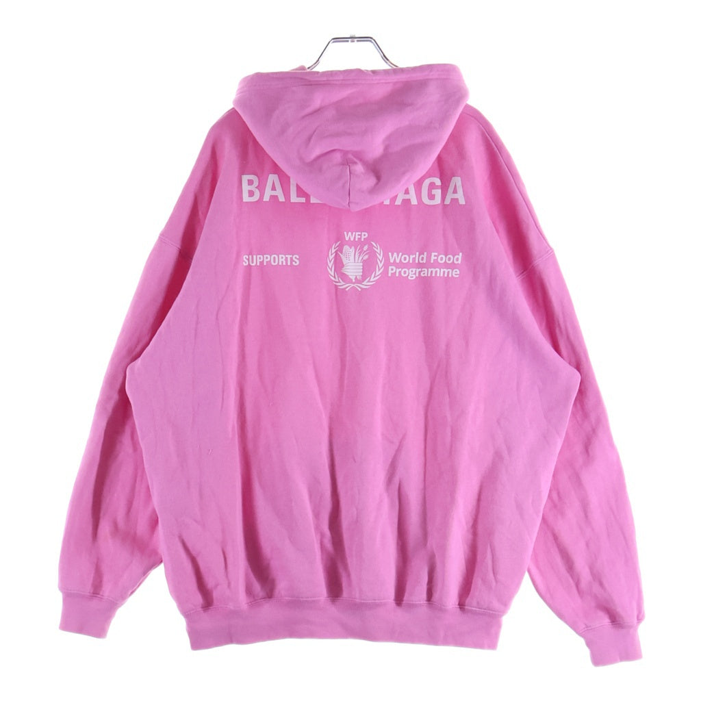 BALENCIAGA(バレンシアガ) 20SS WFP HOODIE フロントWFPロゴプリント プルオーバースウェットパーカー ピンク 570792 TJVK4