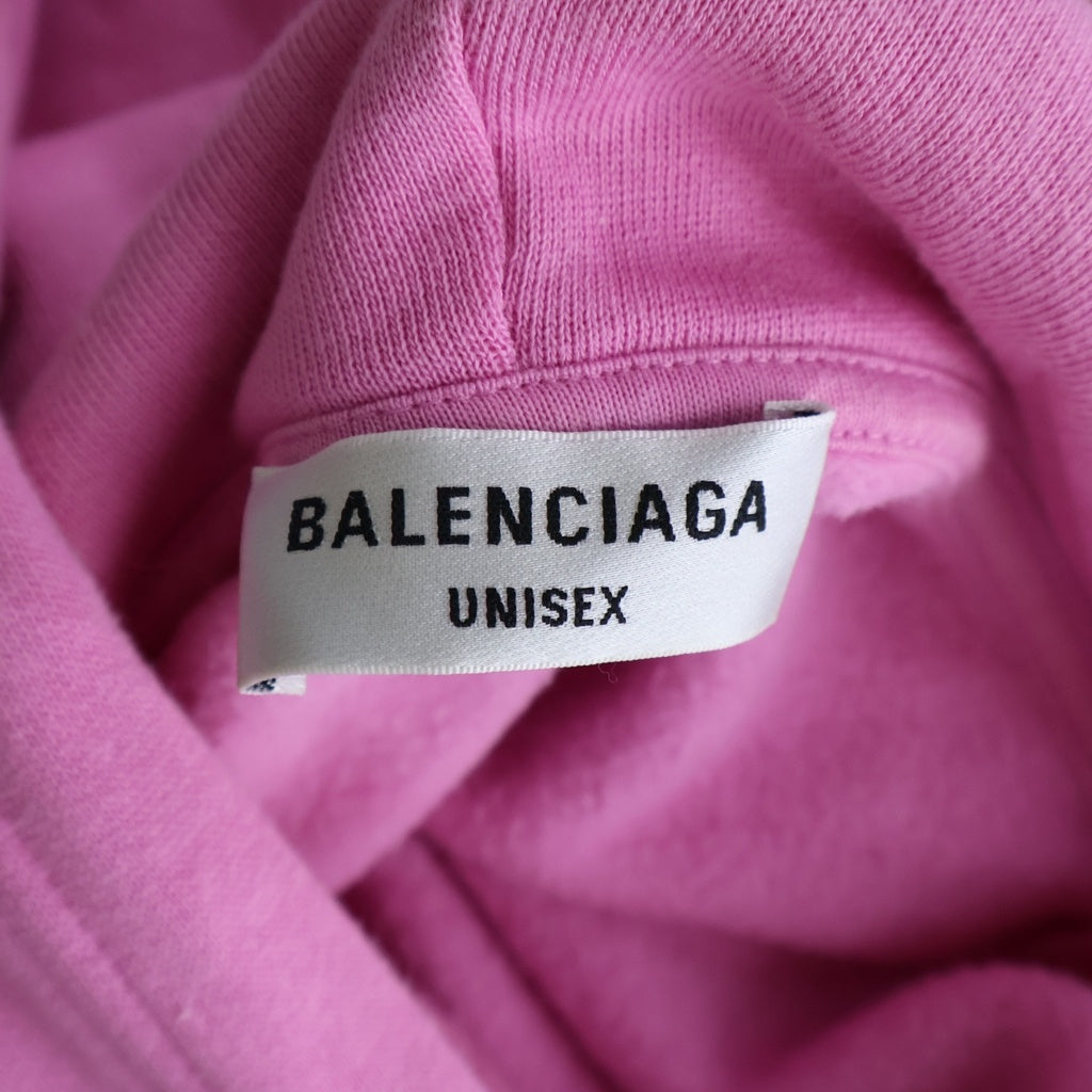 BALENCIAGA(バレンシアガ) 20SS WFP HOODIE フロントWFPロゴプリント プルオーバースウェットパーカー ピンク 570792 TJVK4