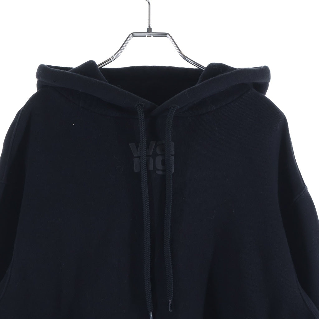 ALEXANDER WANG(アレキサンダーワン) ESSENTIAL TERRY HOODIE エッセンシャル テリー フロントロゴ プルオーバースウェットパーカー ブラック 4CC3242101
