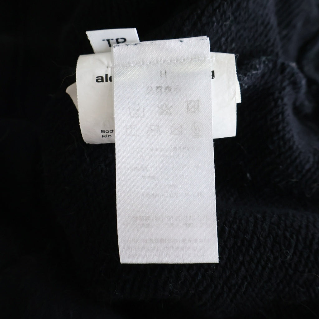 ALEXANDER WANG(アレキサンダーワン) ESSENTIAL TERRY HOODIE エッセンシャル テリー フロントロゴ プルオーバースウェットパーカー ブラック 4CC3242101