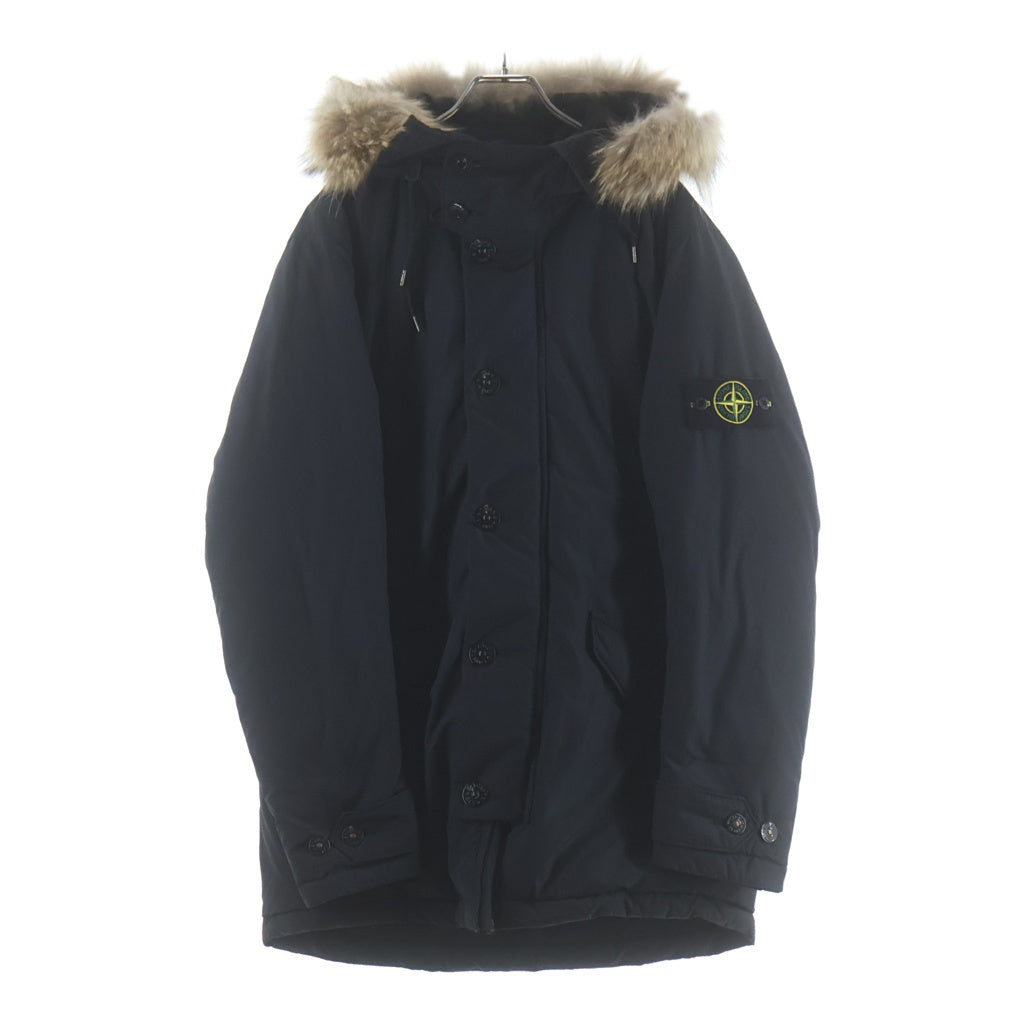 STONE ISLAND(ストーンアイランド) MICRO REPS DOWN ダブルポケット ジップアップ ファー付きフーデットダウンジャケット ブラック 611540926-A