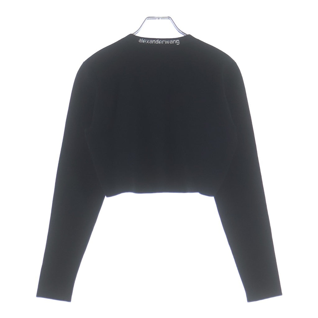 ALEXANDER WANG(アレキサンダーワン) レーヨン×ナイロン クロップドカーディガン ブラック 4KC2213076 レディース