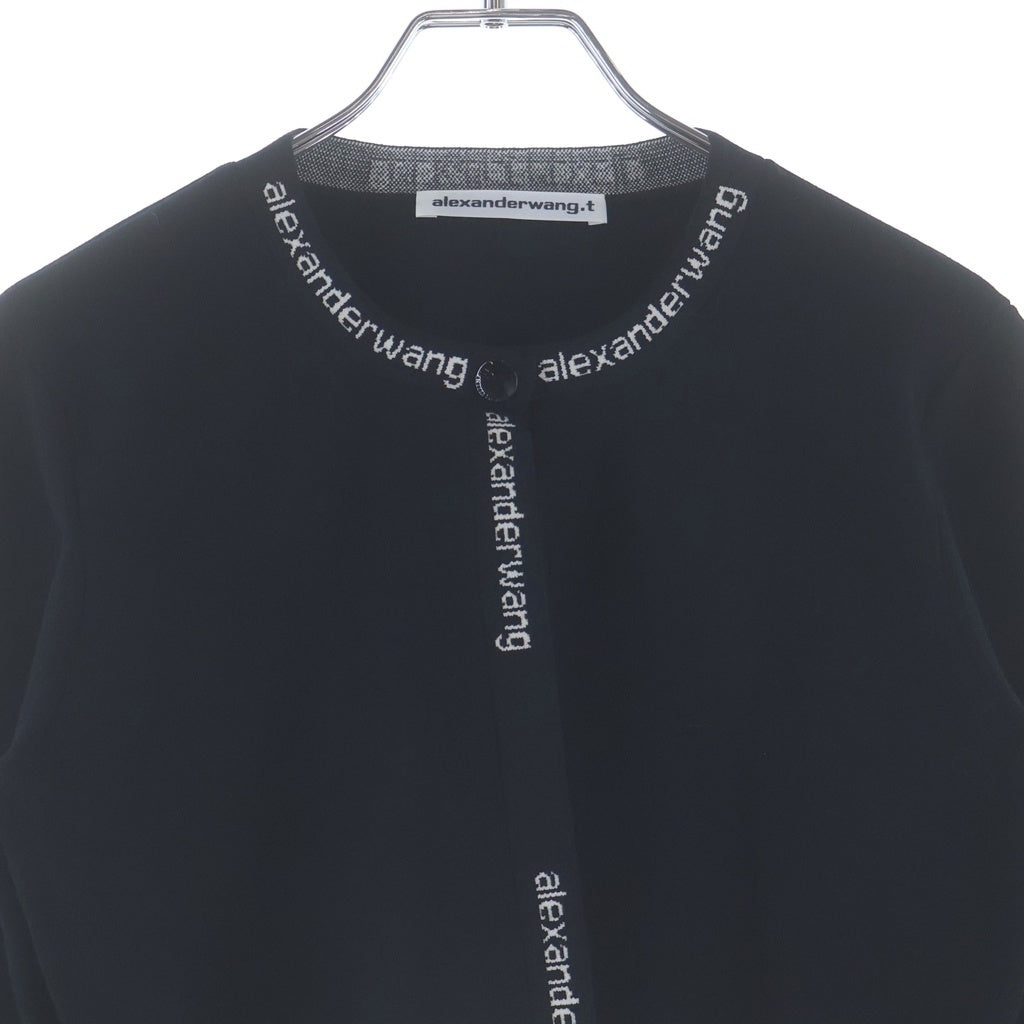 ALEXANDER WANG(アレキサンダーワン) レーヨン×ナイロン クロップドカーディガン ブラック 4KC2213076 レディース