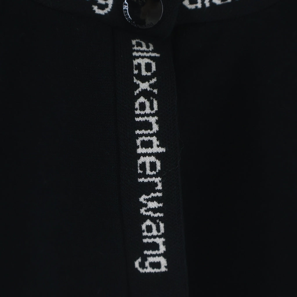 ALEXANDER WANG(アレキサンダーワン) レーヨン×ナイロン クロップドカーディガン ブラック 4KC2213076 レディース
