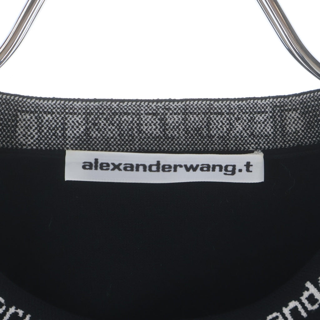 ALEXANDER WANG(アレキサンダーワン) レーヨン×ナイロン クロップドカーディガン ブラック 4KC2213076 レディース
