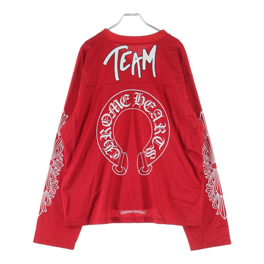CHROME HEARTS(クロムハーツ) MESH WARM UP JERSEY CHプリントメッシュ長袖カットソー レッド