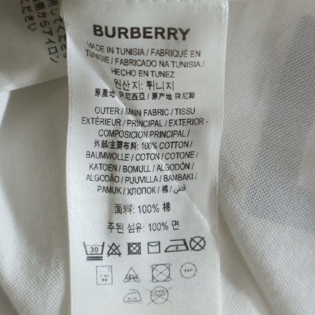 BURBERRY(バーバリー) ホースフェリー ティッシ期 コットン シャツ S メンズ ホワイト 8023776