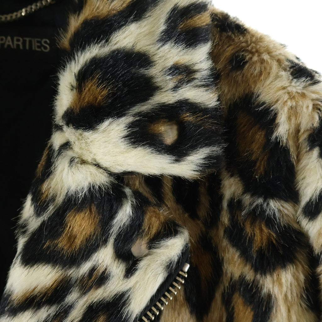 WACKO MARIA(ワコマリア) 22AW FUR DOUBLE RIDERS JACKET ファー レオパード ダブルライダースジャケット ブラウン