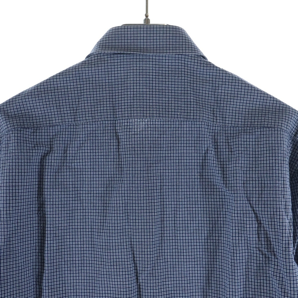 KRIS VAN ASSCHE(クリス ヴァン アッシュ) 13AW ネクタイモチーフ ボタンアップ 襟付き長袖チェックシャツ ブルー 151SH106