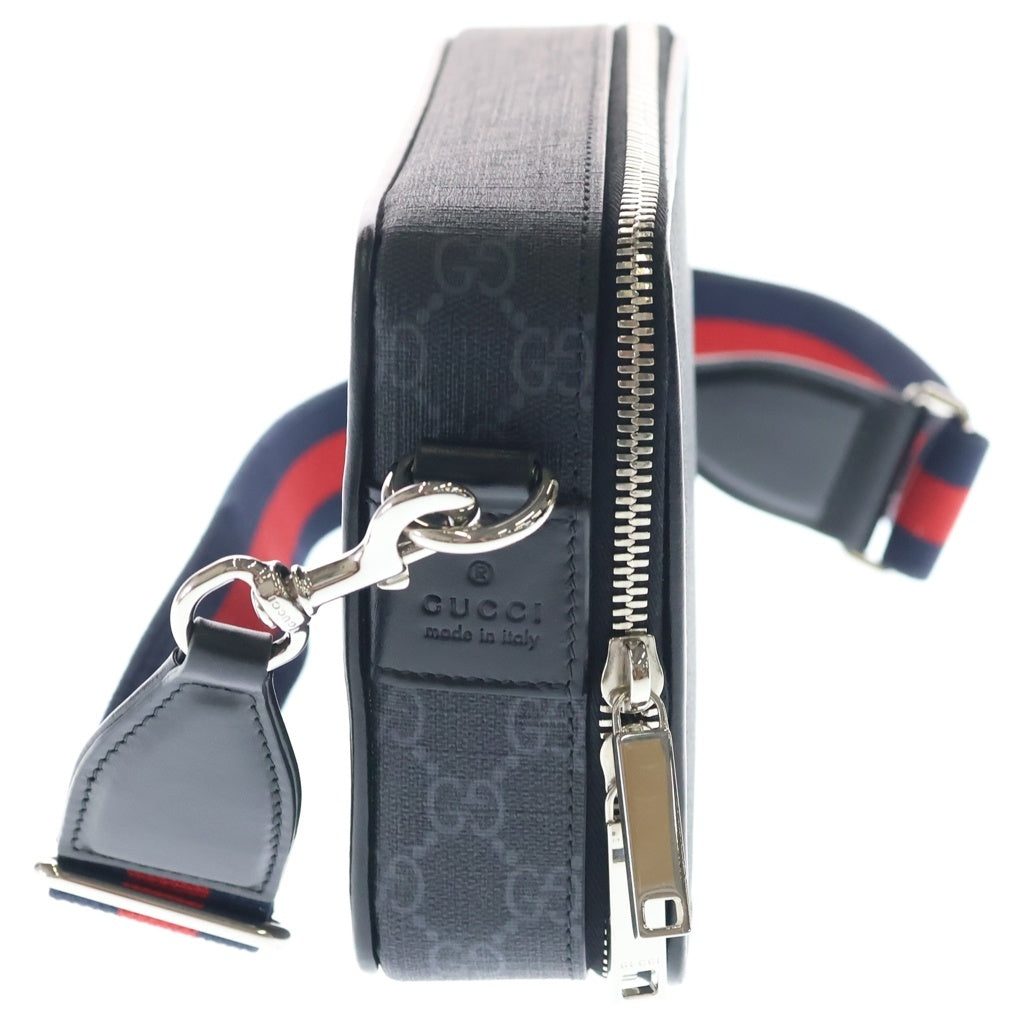 GUCCI(グッチ) GGスプリームキャンバス ショルダーバッグ シルバー金具 ブラック 792456