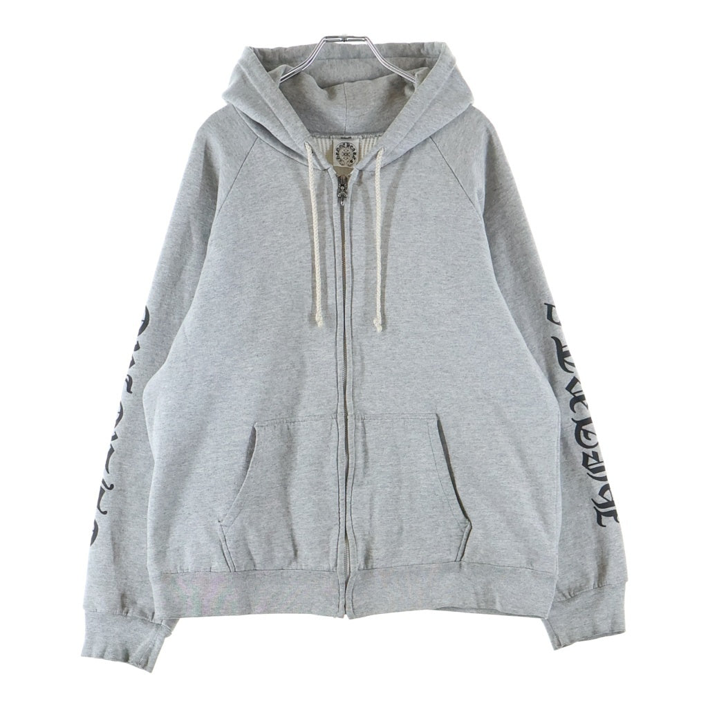 CHROME HEARTS(クロムハーツ) OLD オールド ホースシュー ファックユープリント 裏地サーマル ダガージップスウェットパーカー グレー