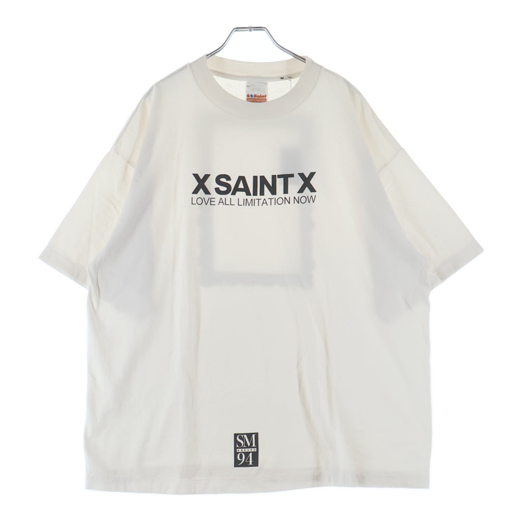 SAINT MICHAEL(セントマイケル) 26SS X SAINT X SS T-SHIRT フロントプリント クルーネック半袖カットソーTシャツ ホワイト SM-MK8-0000-011