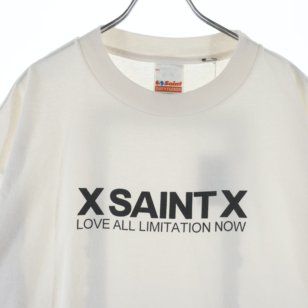 SAINT MICHAEL(セントマイケル) 26SS X SAINT X SS T-SHIRT フロントプリント クルーネック半袖カットソーTシャツ ホワイト SM-MK8-0000-011