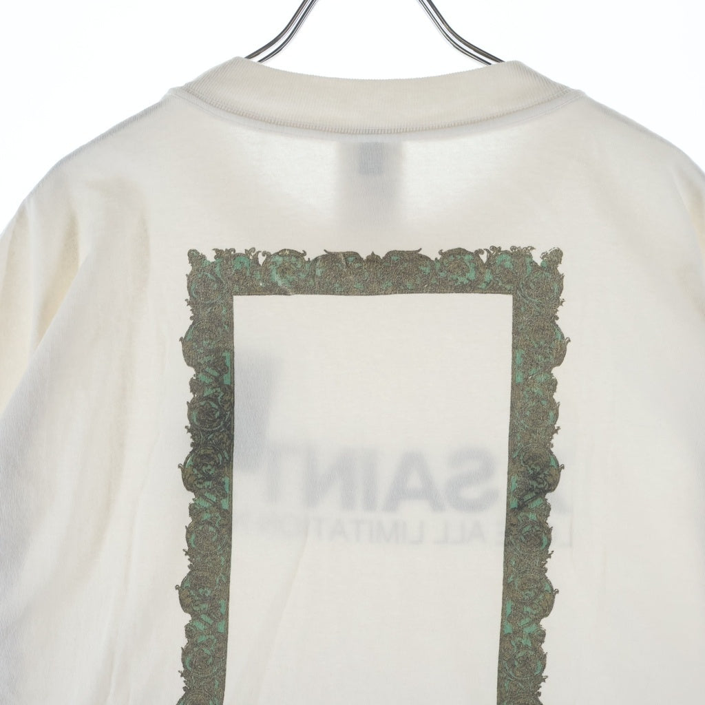 SAINT MICHAEL(セントマイケル) 26SS X SAINT X SS T-SHIRT フロントプリント クルーネック半袖カットソーTシャツ ホワイト SM-MK8-0000-011