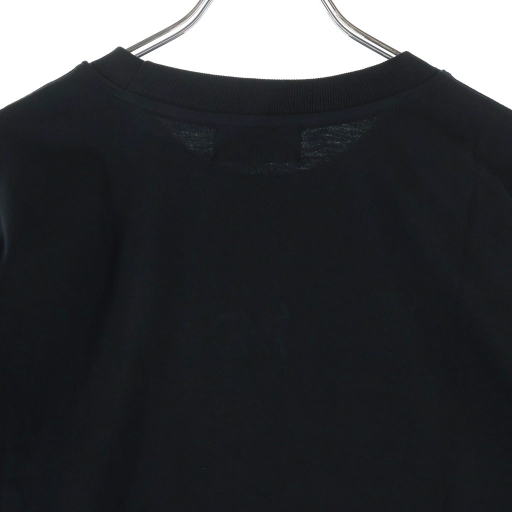 THUG CLUB(サグクラブ) TC BASIC LONG SLEEVE フロントロゴスタッズ クルーネック長袖カットソーTシャツ ブラック TC24TS0803