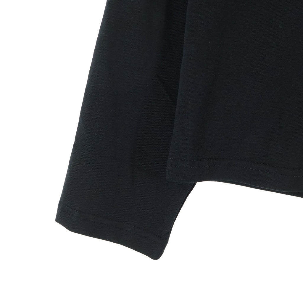 THUG CLUB(サグクラブ) TC BASIC LONG SLEEVE フロントロゴスタッズ クルーネック長袖カットソーTシャツ ブラック TC24TS0803