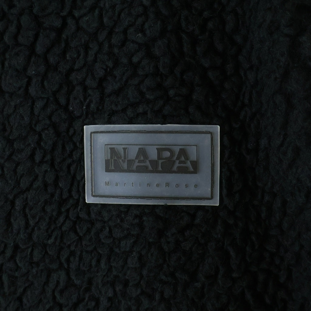 NAPA by Martine Rose(ナパ マーティンローズ) ダブルポケット ジップアップボアジャケットブラック N0YI6N