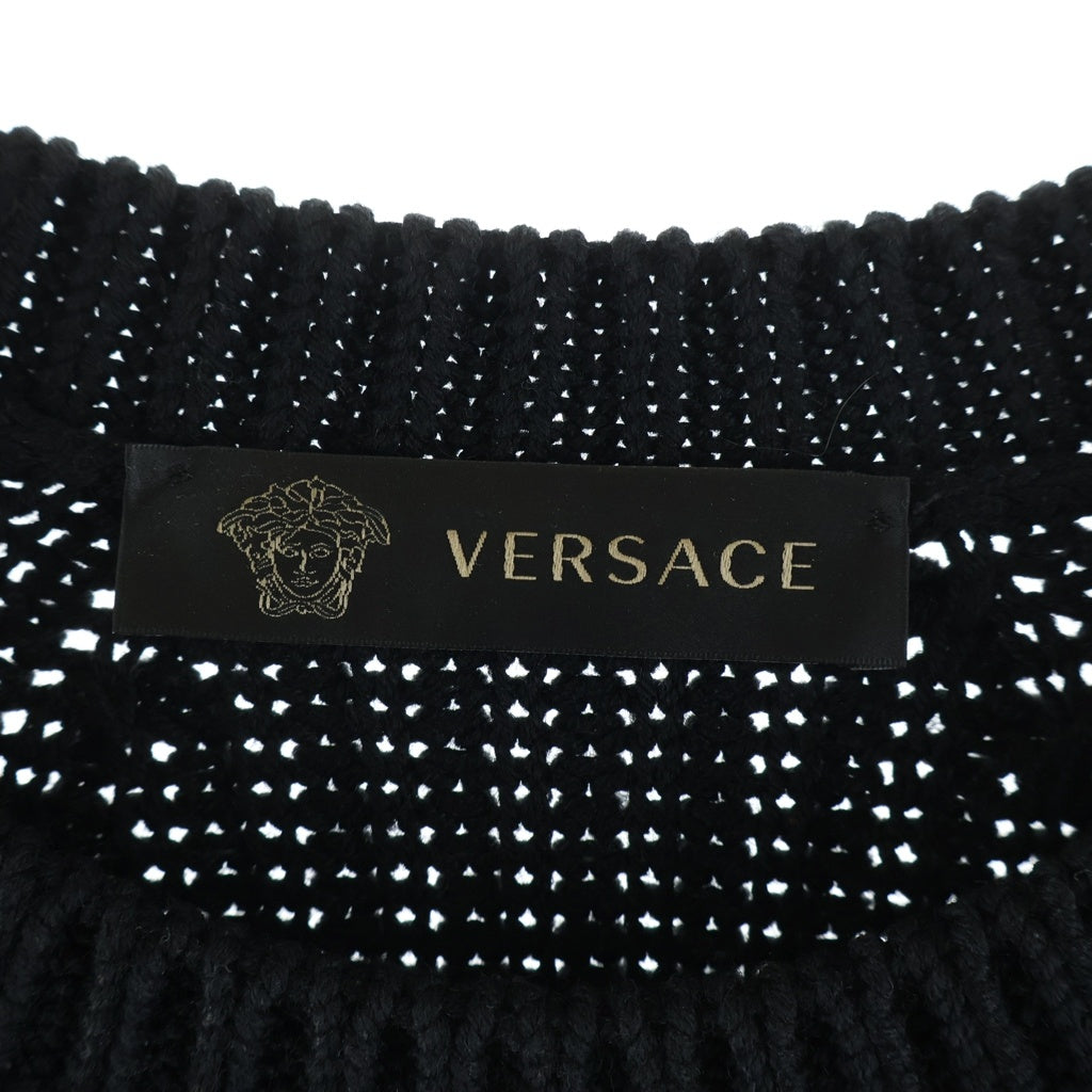 VERSACE ヴェルサーチ クルーネック ローゲージニット ブラック A217364/A72306 VERSACE(ヴェルサーチ) クルーネック ローゲージニット ブラック
