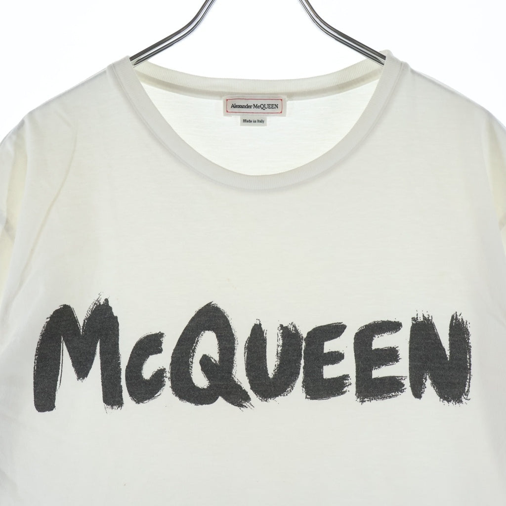 Alexander McQueen(アレキサンダーマックイーン) フロントロゴ クルーネック Tシャツ ホワイト