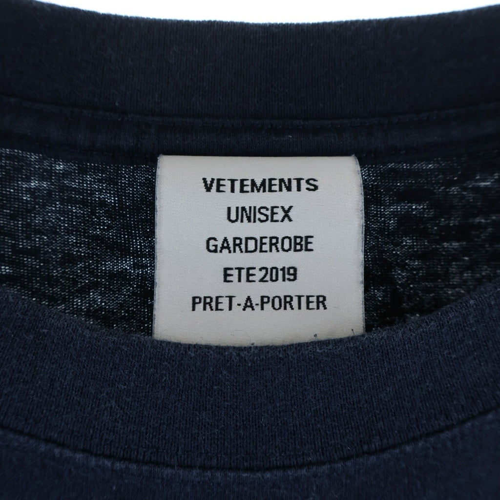VETEMENTS(ヴェトモン) 19SS cartoon カートゥーン クルーネックTシャツ ネイビー USS197070