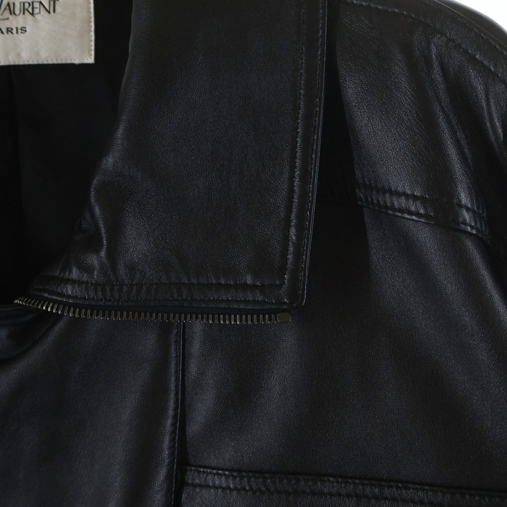 SAINT LAURENT PARIS(サンローランパリ) 26SS LETHER BOMBER JACKET レザーボンバージャケット ブラック 840864 YCIJ2