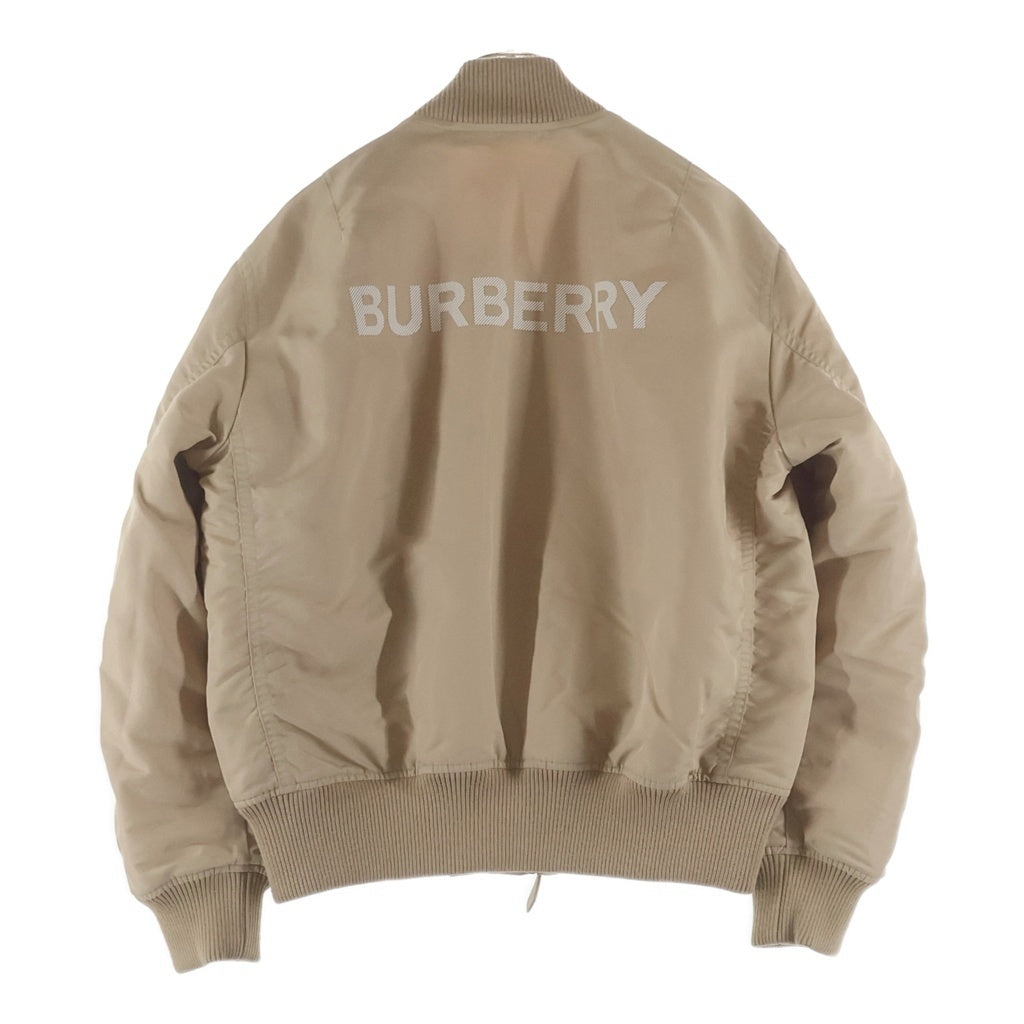 BURBERRY(バーバリー) バックロゴプリント WZIP 中綿入り ボンバージャケット/MA-1/ブルゾンジャケット ベージュ 8054485