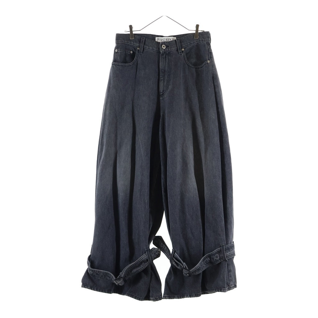 J.W.ANDERSON(ジェー ダブリュー アンダーソン) 25SS BUCKLED-CUFF JEANS ワイドレッグ バギーカフベルトデニムパンツ グレー DT0107PG1745929