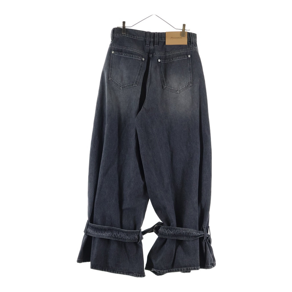 J.W.ANDERSON(ジェー ダブリュー アンダーソン) 25SS BUCKLED-CUFF JEANS ワイドレッグ バギーカフベルトデニムパンツ グレー DT0107PG1745929