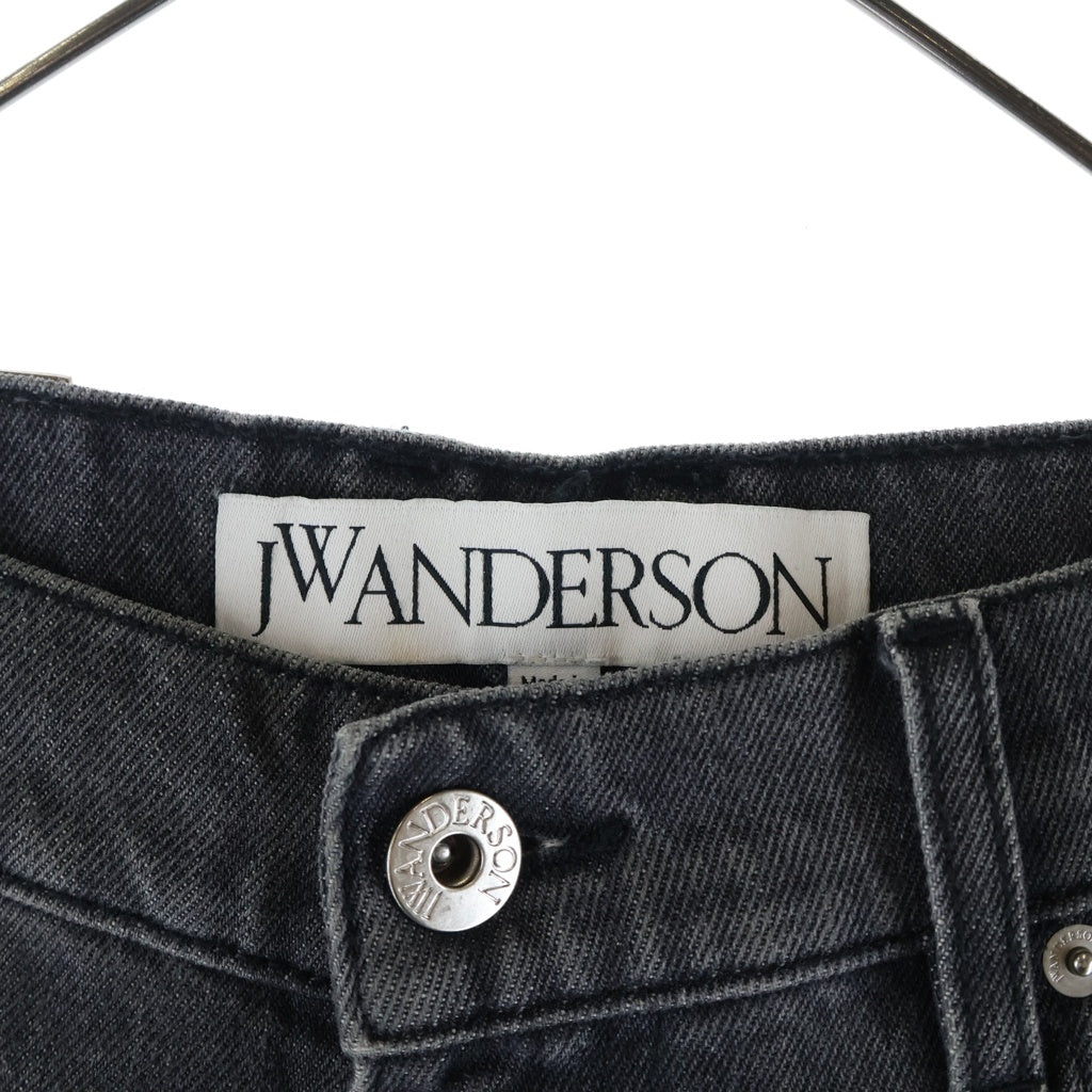 J.W.ANDERSON(ジェー ダブリュー アンダーソン) 25SS BUCKLED-CUFF JEANS ワイドレッグ バギーカフベルトデニムパンツ グレー DT0107PG1745929
