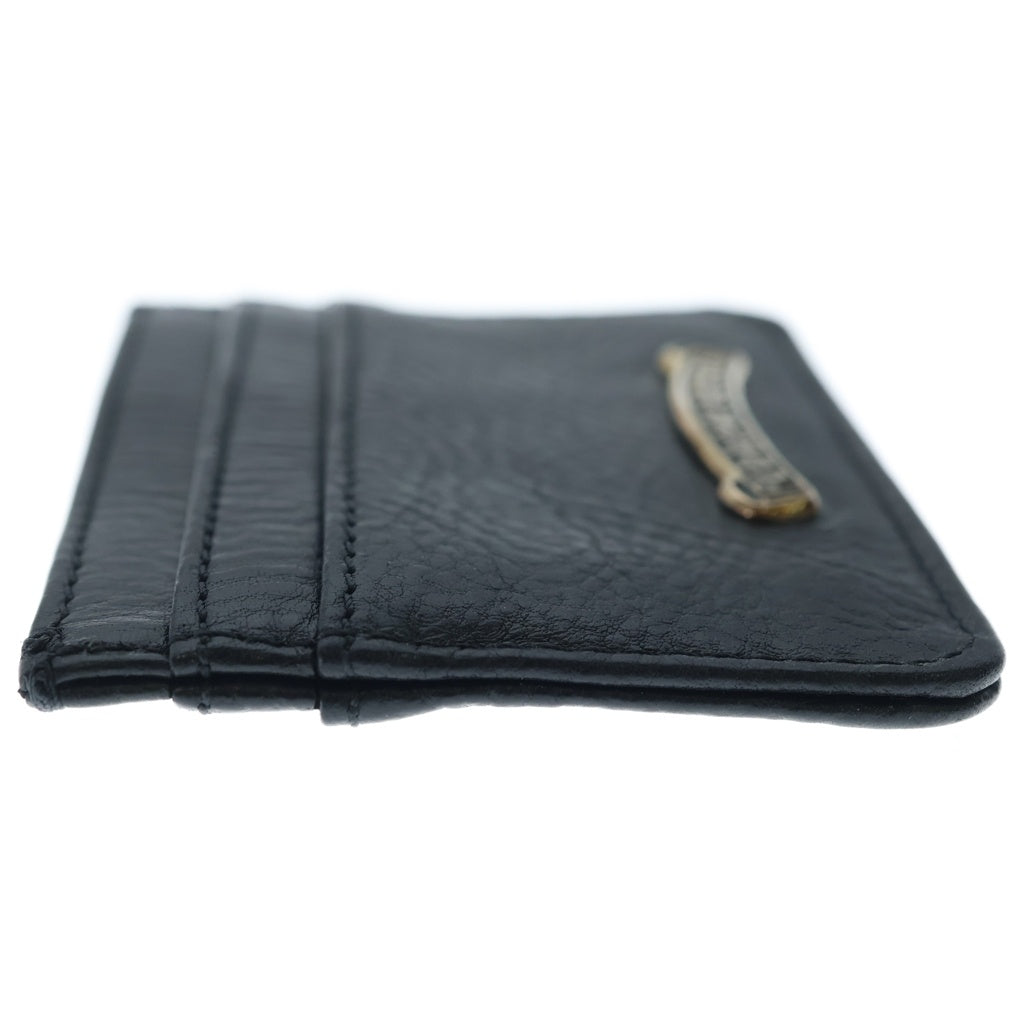 CHROME HEARTS(クロムハーツ) DOUBLE SIDE ダブルサイド スクロールラベル付レザーカードケース ブラック