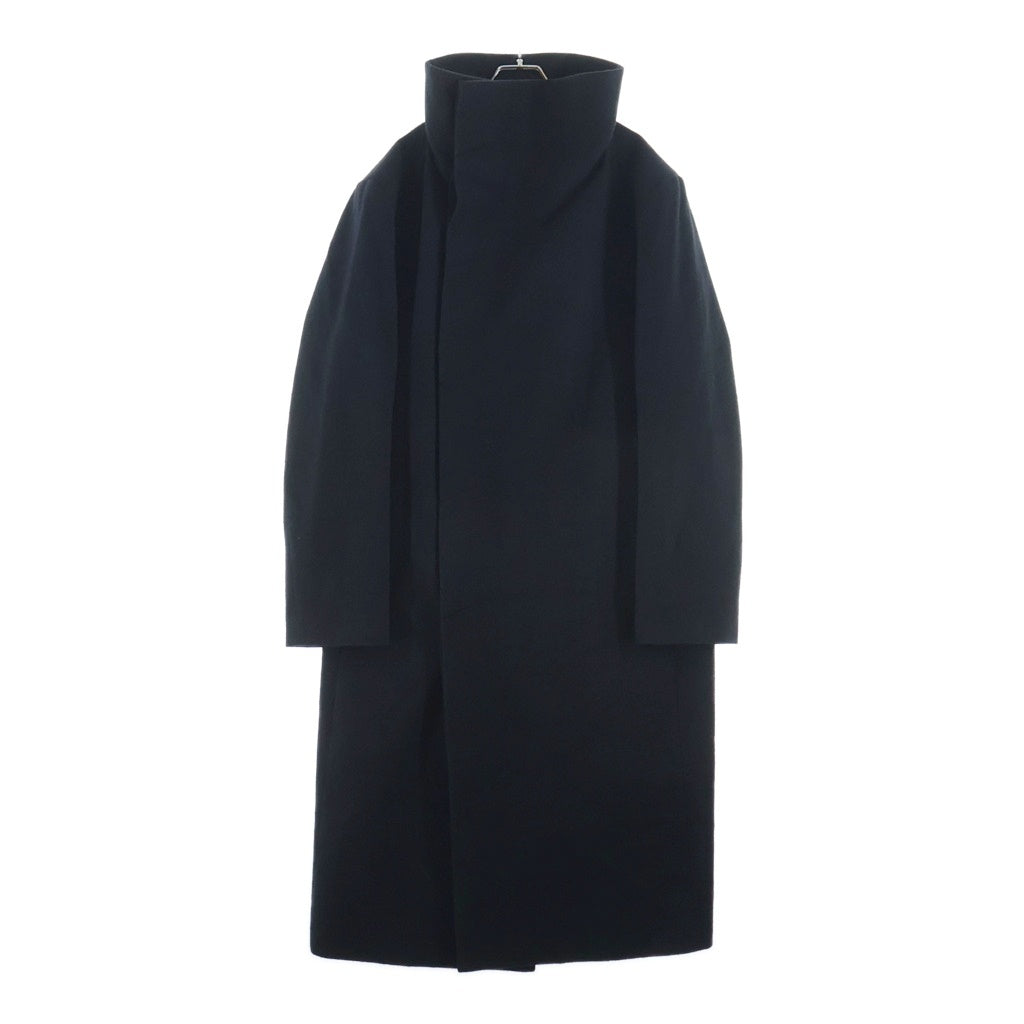 ato(アトウ) 22AW WOOL STAND COLOR COAT ボタンアップ ウールスタンドカラーコート ブラック AM22C-002
