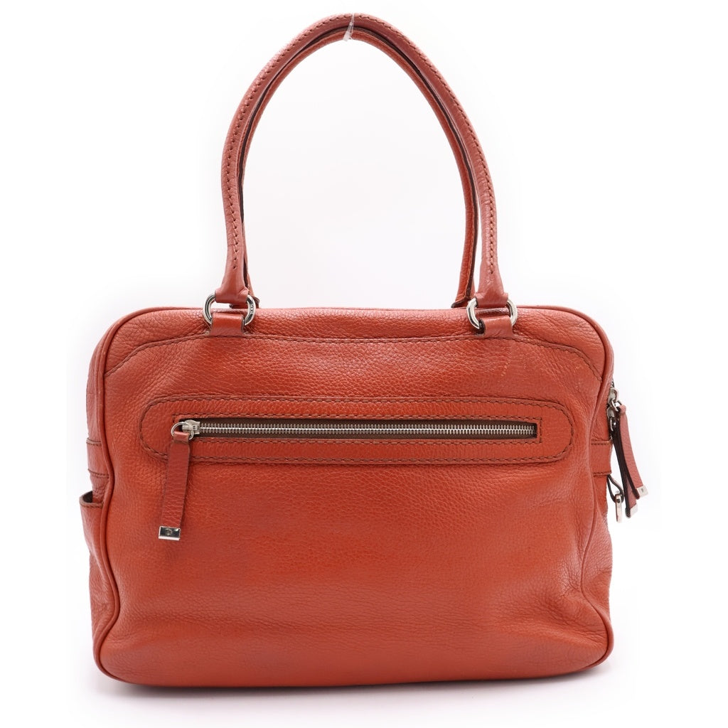 TOD'S(トッズ) レザーハンドル ミニボストンバック オレンジ レディース