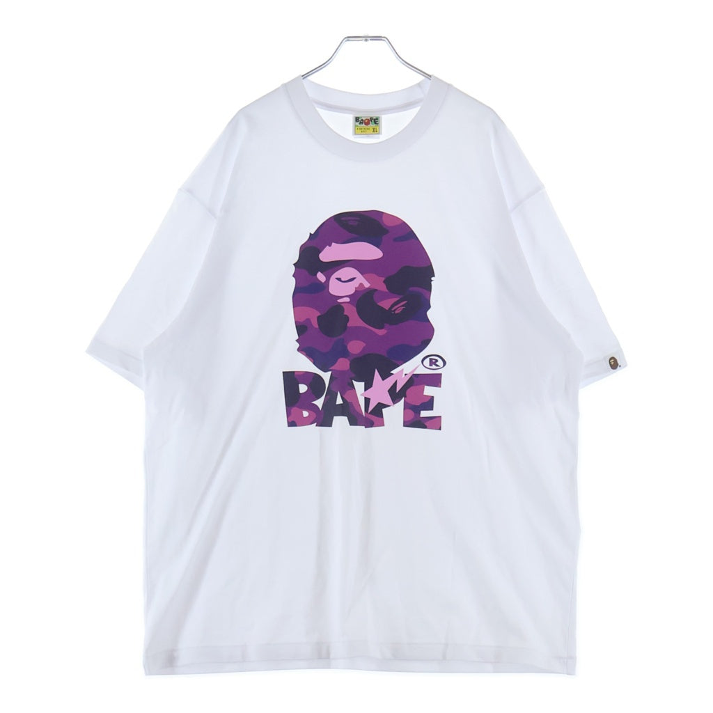 A BATHING APE(アベイシングエイプ) ABC CAMO COLLEGE TEE カモ柄 ロゴ半袖Tシャツ カットソー ホワイト