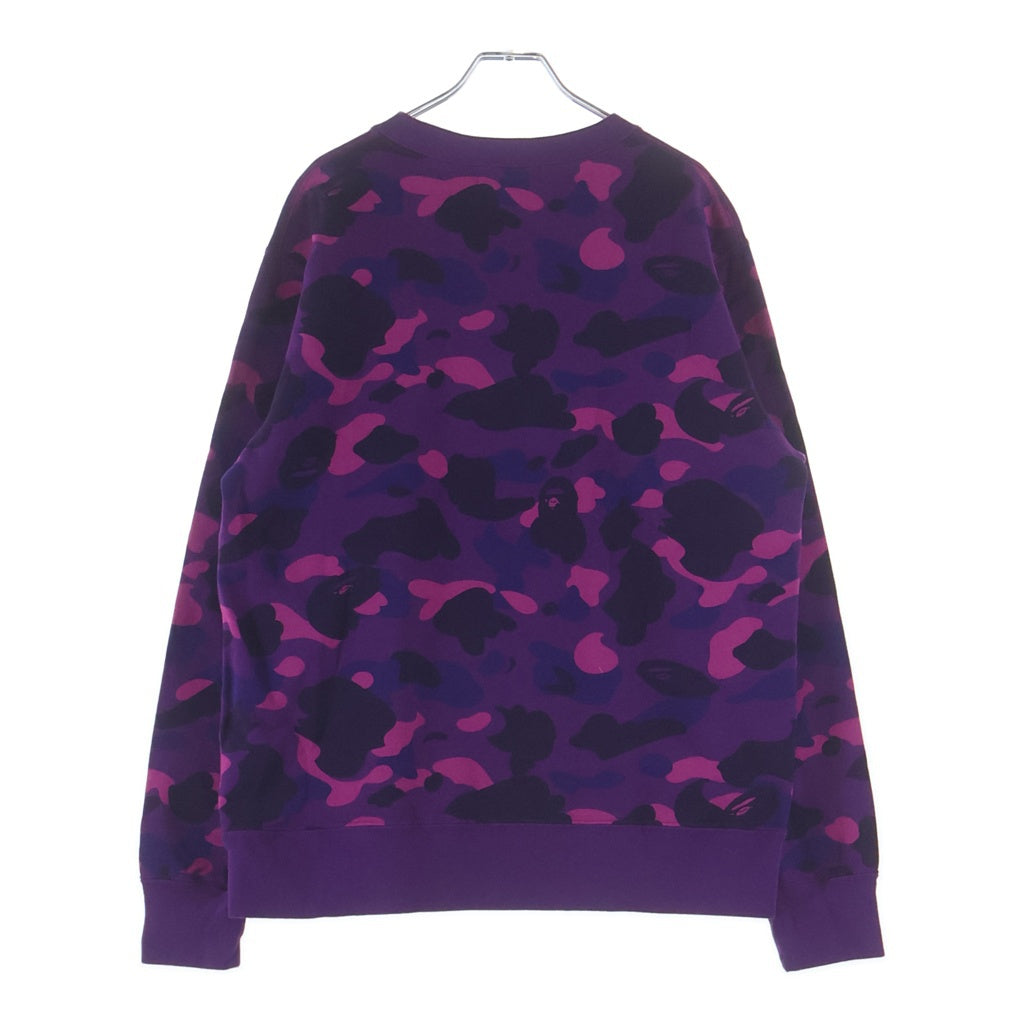 A BATHING APE(アベイシングエイプ) Logo Camo Crewneck Sweatshirt ロゴデザインクルーネックスウェット トレーナー パープル