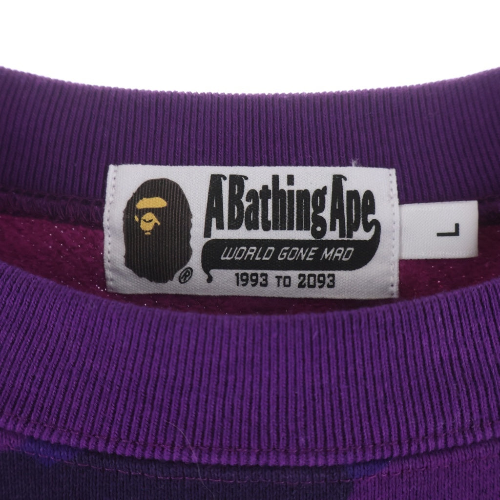 A BATHING APE(アベイシングエイプ) Logo Camo Crewneck Sweatshirt ロゴデザインクルーネックスウェット トレーナー パープル