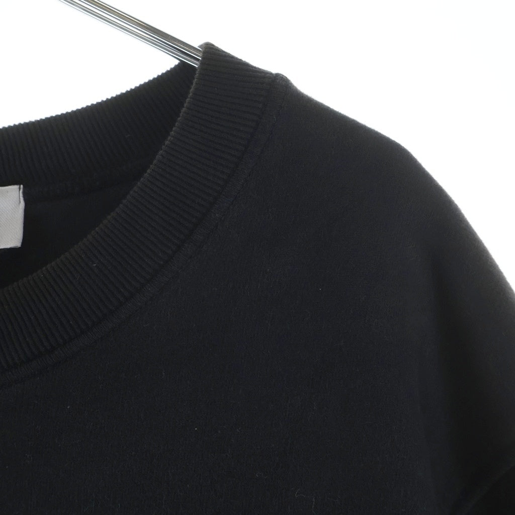 STONE ISLAND(ストーンアイランド) ガーメントダイ ブラッシュコットン コンパスロゴワッペン クルーネックスウェットシャツ トレーナー ブラック 771563020