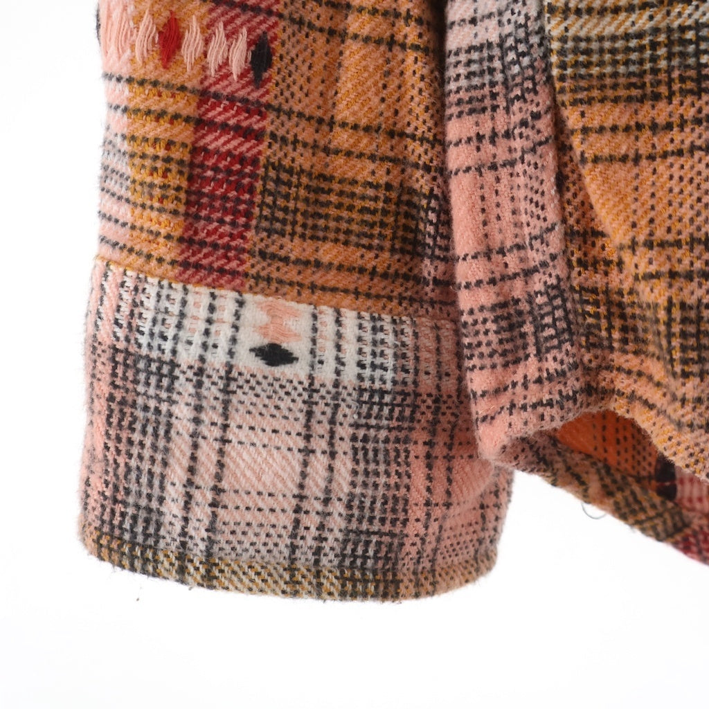 SUPREME(シュプリーム) 18AW Hooded Jacquard Flannel Shirt フード付きチェックシャツ フランネル長袖シャツ オレンジ/グレー