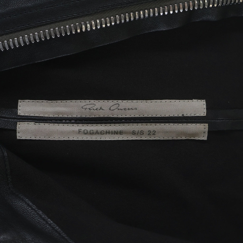 Rick Owens(リックオウエンス) 22SS GARY LEATHER Biker Jacket ゲイリージャケット レザータイトフィット ジップアップジャケット ブラック