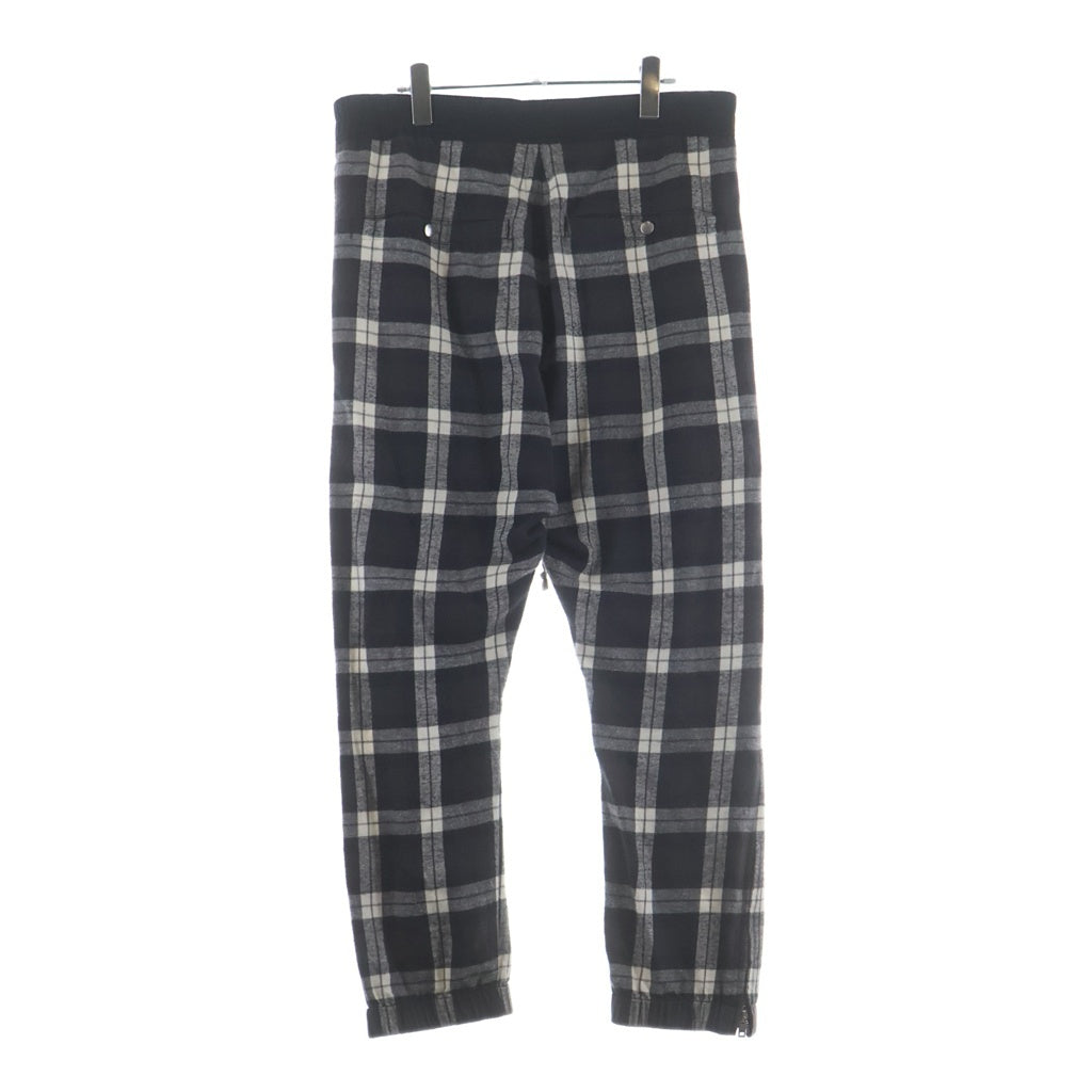 Rick Owens(リックオウエンス) 19SS DRAWSTRING TRACK PANTS ドローストリングサルエルパンツ チェックトラックパンツ ブラック RU19S2388-CP