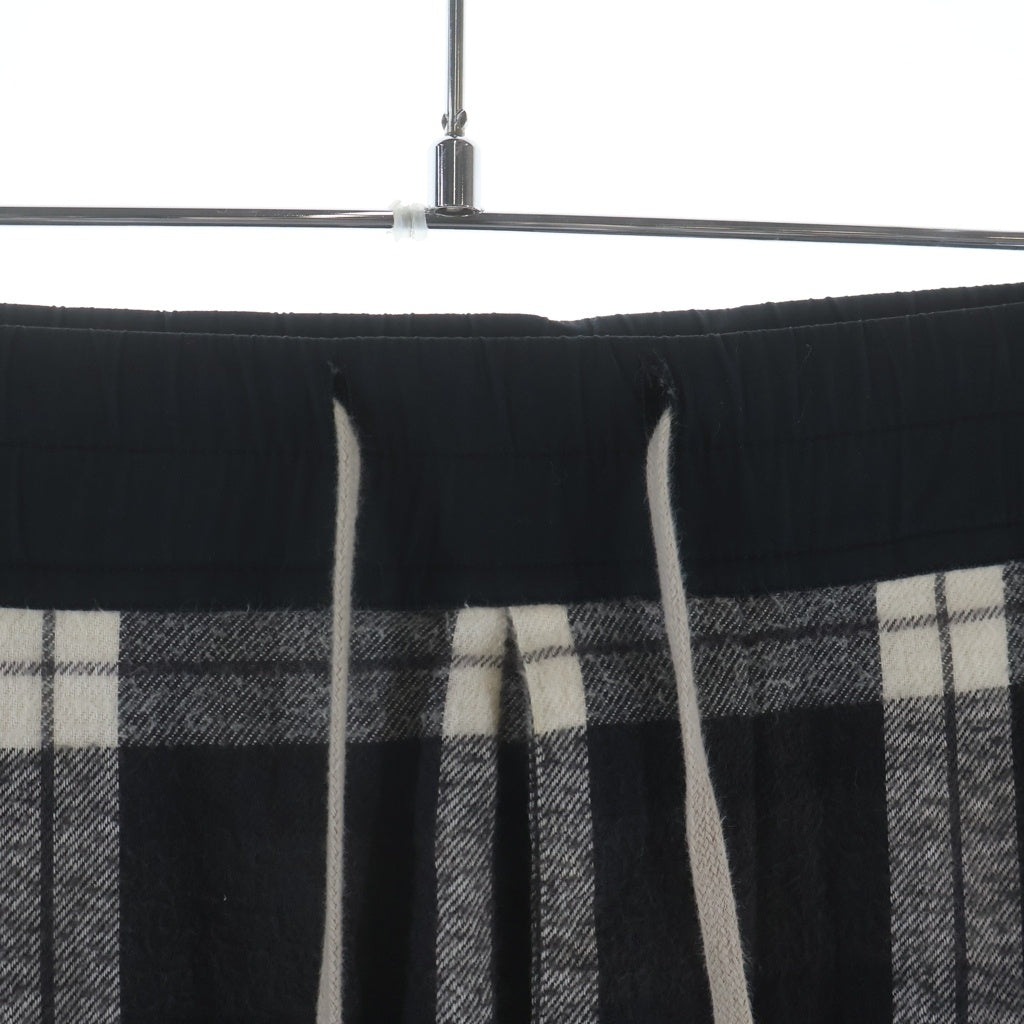 Rick Owens(リックオウエンス) 19SS DRAWSTRING TRACK PANTS ドローストリングサルエルパンツ チェックトラックパンツ ブラック RU19S2388-CP