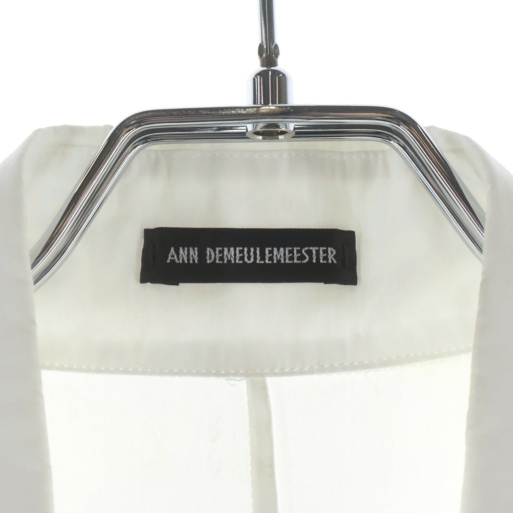 ANN DEMEULEMEESTER(アンドゥムルメステール) LAMBRECHT OPEN FRONT FITTED SHIRT オープンフロントシャツ 長袖シャツ ホワイト B0011617FA354001