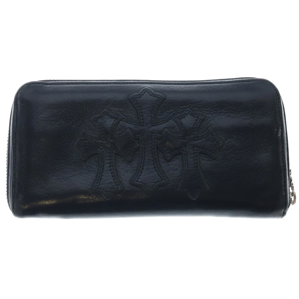 CHROME HEARTS(クロムハーツ) REC F ZIP 3セメタリー クロスパッチ ラウンドファスナーウォレット 長財布 ブラック