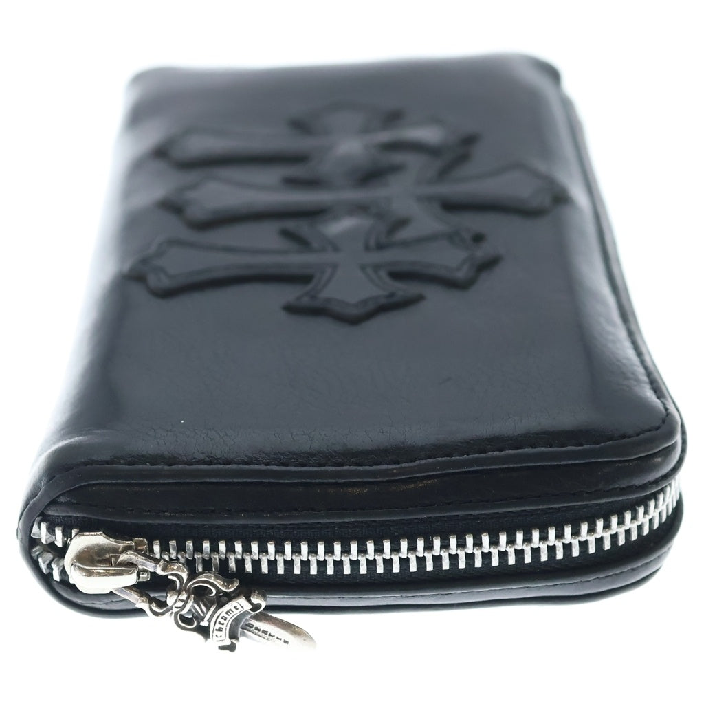 CHROME HEARTS(クロムハーツ) REC F ZIP 3セメタリー クロスパッチ ラウンドファスナーウォレット 長財布 ブラック